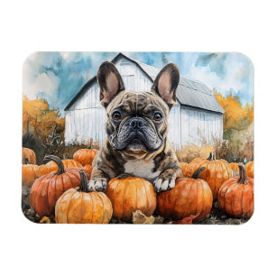 French Bulldog in Pumpkin Patch Flexibel Magnet