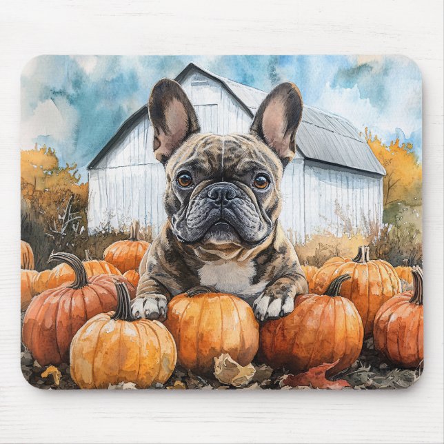 French Bulldog in Pumpkin Patch Mousepad (Vorne)