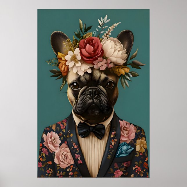French Bulldog In Suit Poster, French Bulldog Poster (Vorne)