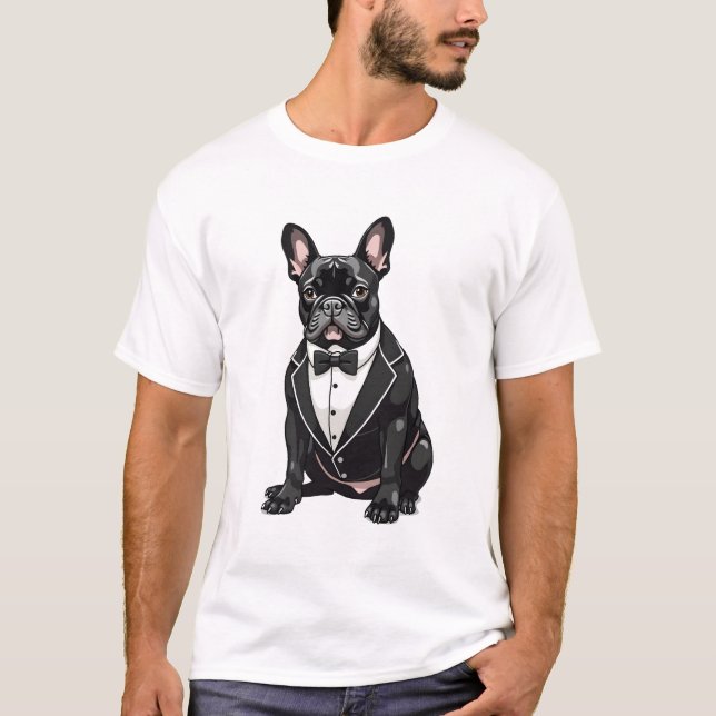French Bulldog in Tuxedo T-Shirt (Vorderseite)