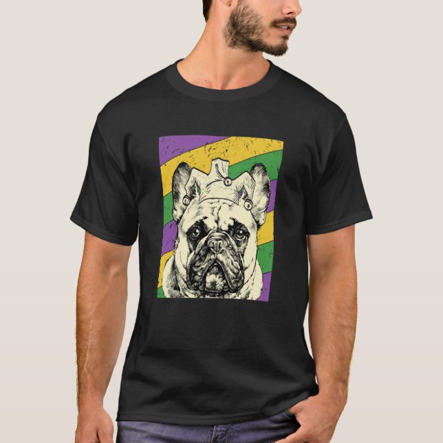 French Bulldog Jester Mardi Gras Dog Mom or Dad T-Shirt (Vorderseite)