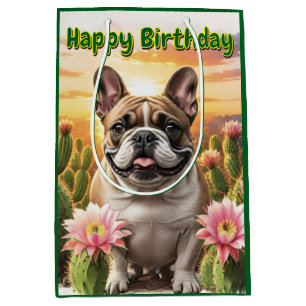 French Bulldog Kaktus Französische Bulldogge  Mittlere Geschenktüte