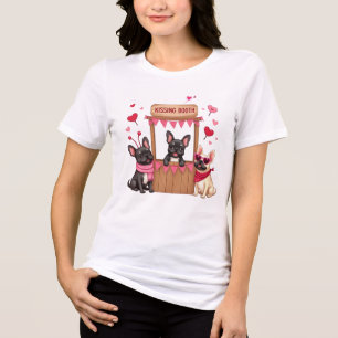 French Bulldog Kissing Booth Tri-Blend Shirt