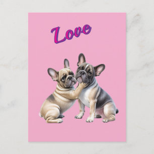French Bulldog Liebe französische Bulldogge Postkarte