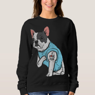 French Bulldog Liebe Mama Tattoo Frenchie Dog Eige Sweatshirt
