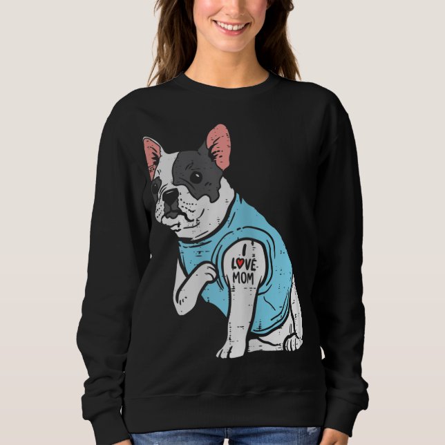 French Bulldog Liebe Mama Tattoo Frenchie Dog Eige Sweatshirt (Vorderseite)