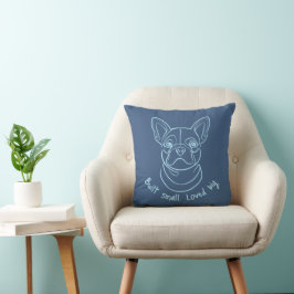 French Bulldog Line Art. Built Small. Loved Big. Kissen