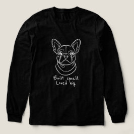 French Bulldog Line Art. Built Small. Loved Big. Tri-Blend Shirt
