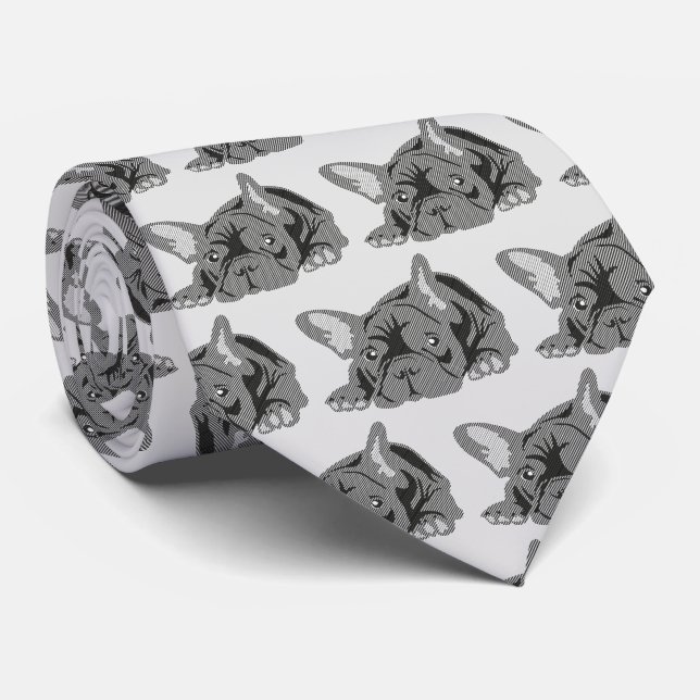 French Bulldog Lines Krawatte (Gerollt)