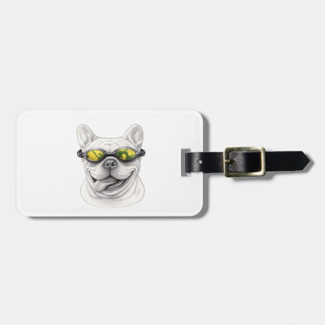 French Bulldog Luggage Tag Gepäckanhänger (Vorderseite horizontal)