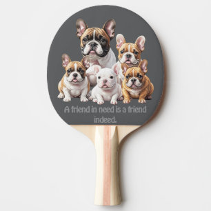 French Bulldog lustige Freunde Bulldoggen Tischtennis Schläger