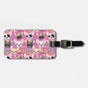 French Bulldog Macaron Pattern Gepäckanhänger