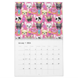 French Bulldog Macaron Pattern Kalender