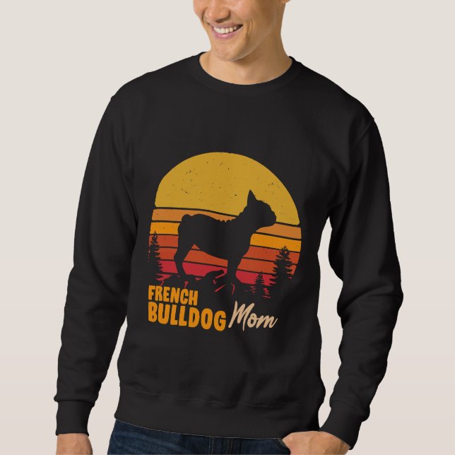 French Bulldog Mama Vintag Retro Sweatshirt (Vorderseite)