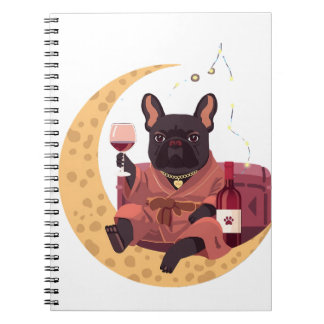 French Bulldog Mama Weinabend Notizblock
