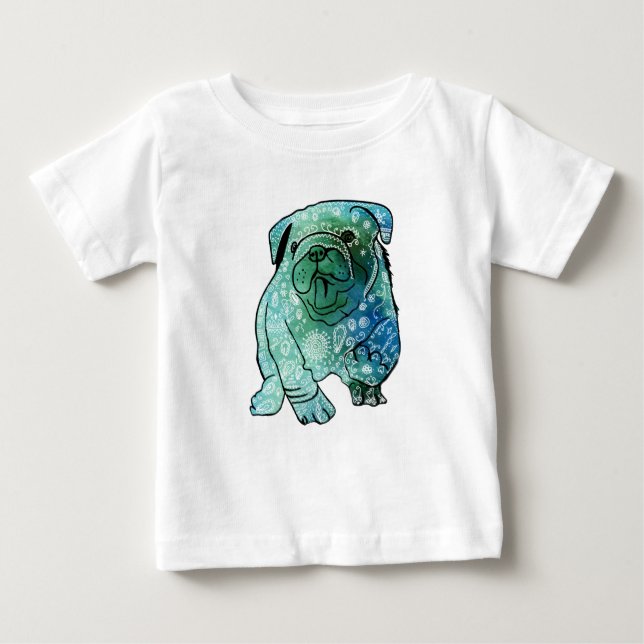 French Bulldog Mandala Baby Fine Jersey T - Shirt (Vorderseite)