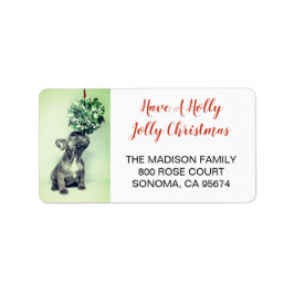 French Bulldog & Missletoe Return Address Label Adressaufkleber
