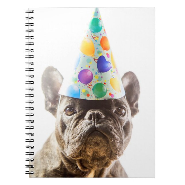 French Bulldog mit Party Hat Notizblock (Vorderseite)