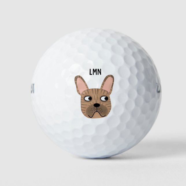French Bulldog Monogram Golf Balls Golfball (Vorderseite)