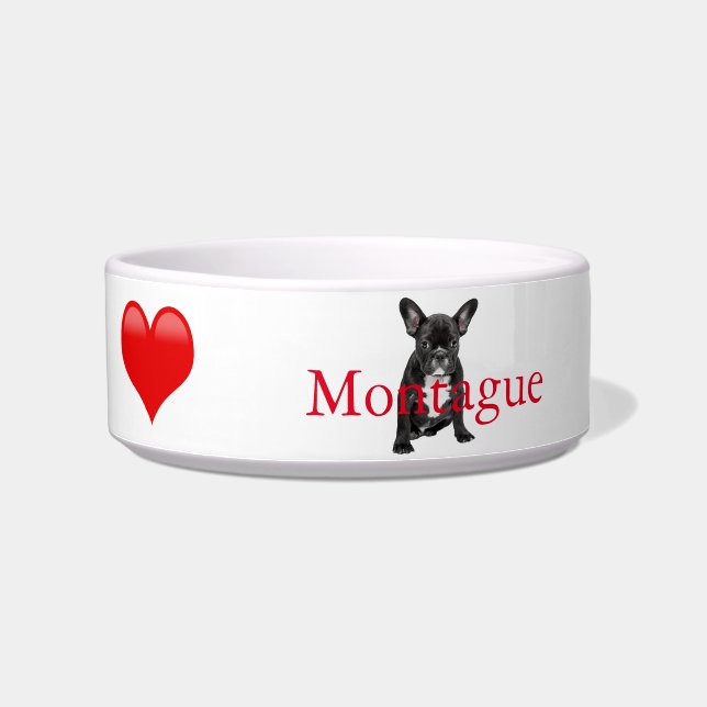 French Bulldog Monogram I Liebe my Dog Niedlich Tr Napf (Links)