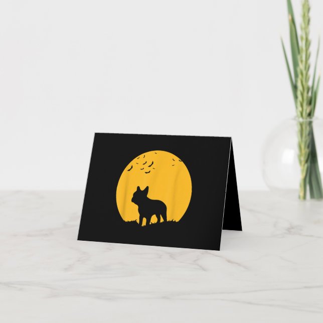 French Bulldog Moon Halloween Inspiriertes Design Karte (Vorderseite)