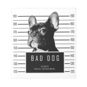French Bulldog Mugshot Shirt Notizblock