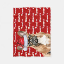 French Bulldog Name Christmas Holiday Fleecedecke