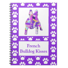 French Bulldog Niedlich Pet Silhouette Lila PY&B Notizblock