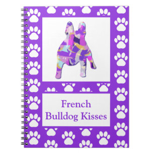 French Bulldog Niedlich Pet Silhouette Lila PY&B Notizblock