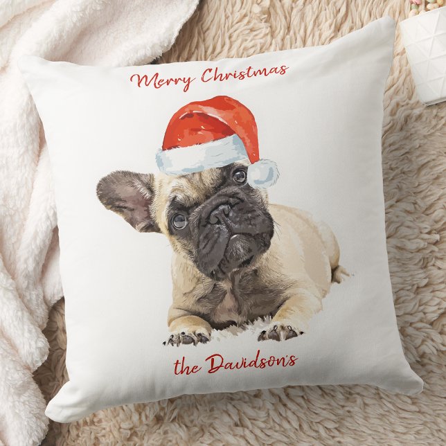 French Bulldog Niedlich Puppy Christmas Dog Kissen (Von Creator hochgeladen)