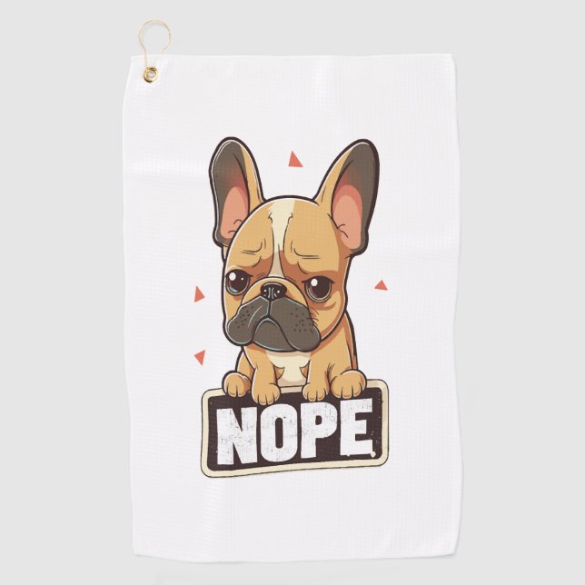 French Bulldog Nope Golfhandtuch (Vorderseite)