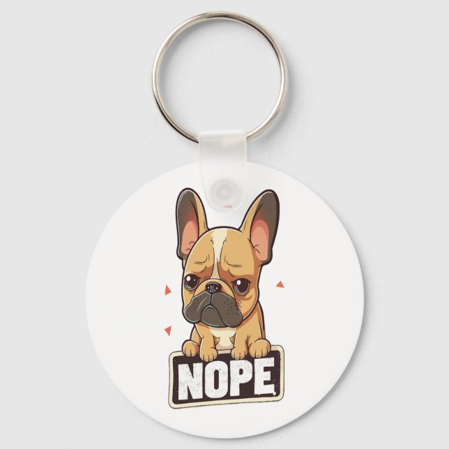 French Bulldog Nope Schlüsselanhänger (Vorderseite)