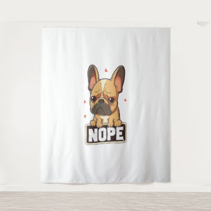French Bulldog Nope Wandteppich