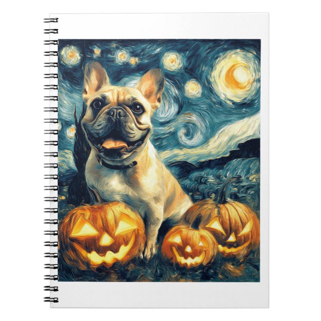 French Bulldog of van gogh starry night halloween  Notizblock (Vorderseite)