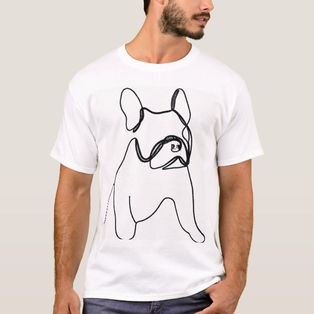 french bulldog one-line draw T-Shirt (Vorderseite)