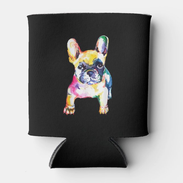 French Bulldog Original Watercolor Zeichne Geschen Dosenkühler (Vorderseite)