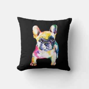 French Bulldog Original Watercolor Zeichne Geschen Kissen