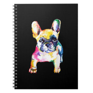 French Bulldog Original Watercolor Zeichne Geschen Notizblock