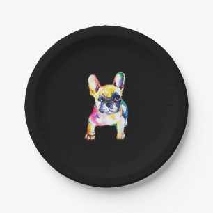 French Bulldog Original Watercolor Zeichne Geschen Pappteller