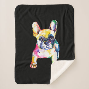 French Bulldog Original Watercolor Zeichne Geschen Sherpadecke