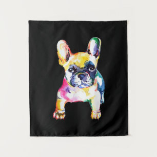 French Bulldog Original Watercolor Zeichne Geschen Wandteppich