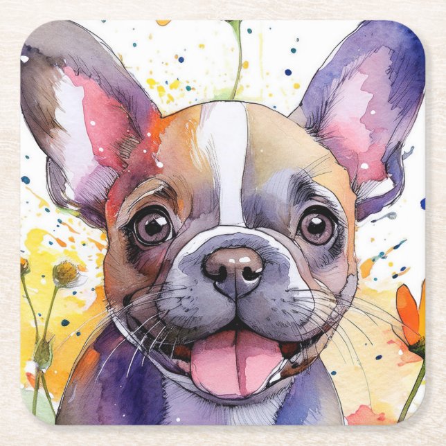 French Bulldog Paper Untersetzer (Vorderseite)