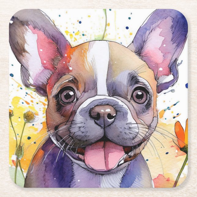 French Bulldog Paper Untersetzer (Vorderseite)