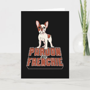 French Bulldog Pardon Mein Freund Vintag Funny Karte