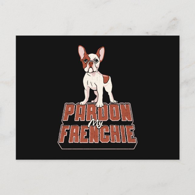 French Bulldog Pardon Mein Freund Vintag Funny Postkarte (Vorderseite)
