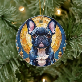 French Bulldog Pastell gesteinigt Glass Moon Night Keramik Ornament