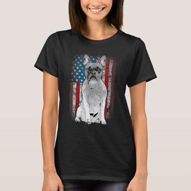 French Bulldog Patriotic USA Flag for Frenchie Own T-Shirt (Vorderseite)