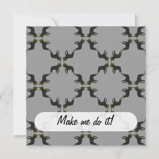 French Bulldog Pattern Einladung (Vorderseite)