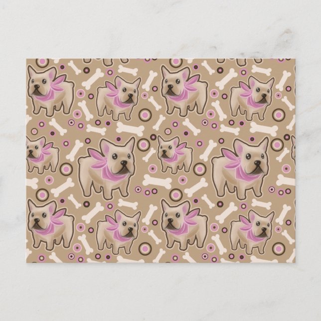 French Bulldog Pattern Postkarte (Vorderseite)
