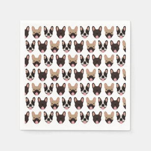 French Bulldog Pattern Serviette
